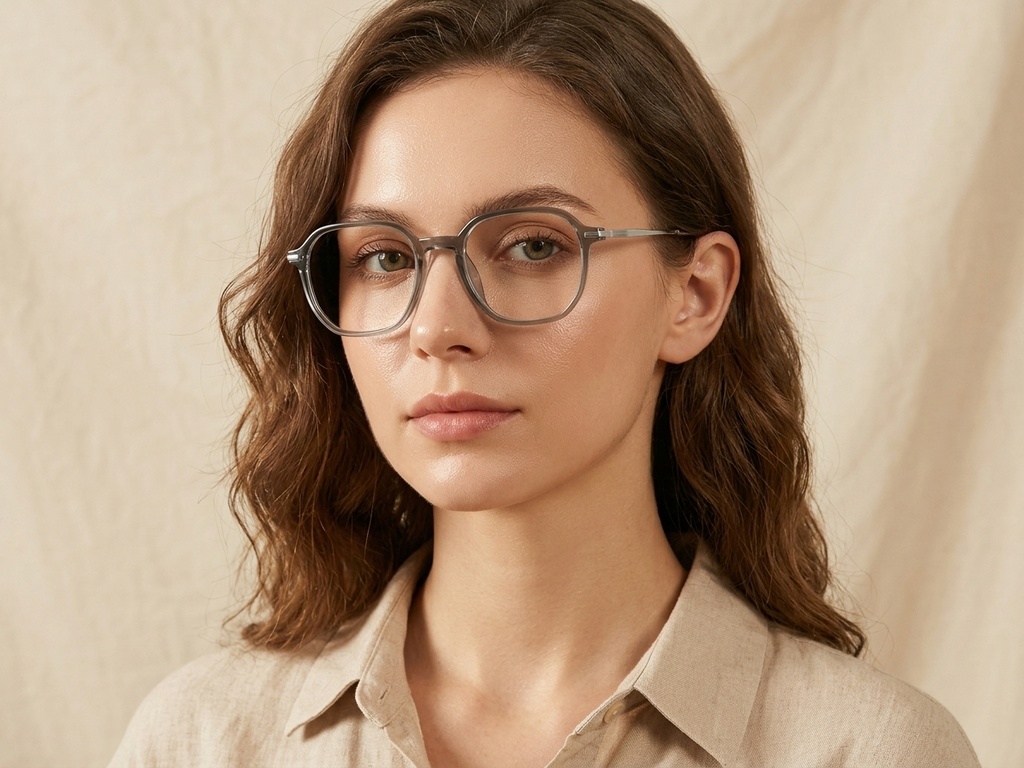 BS0218-0336_Green_Oval_Titanium_Glasses_corner-tryon_female