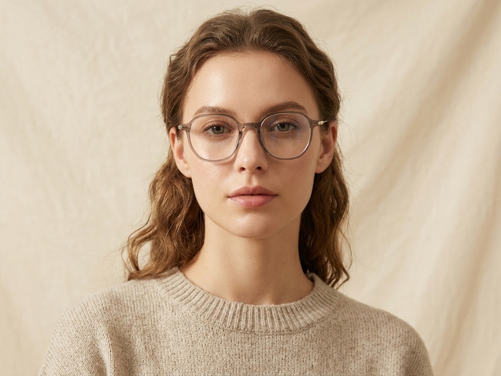 BS0218-0338_Brown_Oval_Titanium_Glasses_corner-tryon_female
