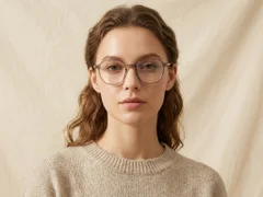 BS0218-0338_Brown_Oval_Titanium_Glasses_corner-tryon_female