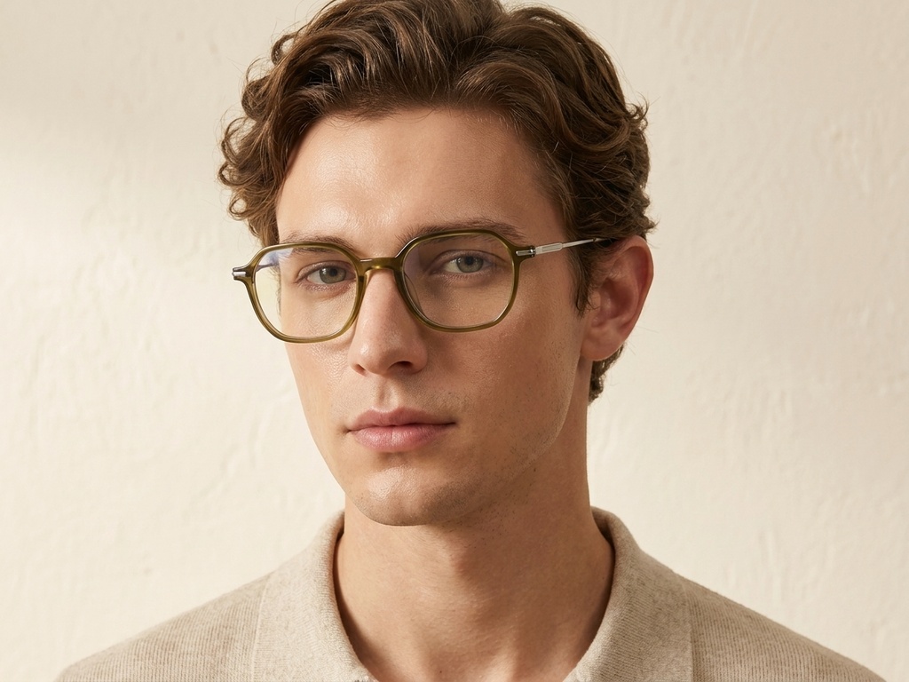 BS0218-0339_Green_Oval_Titanium_Glasses_corner-tryon_male