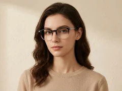 BS0218-0342_Black_Oval_Titanium_Glasses_corner-tryon_female