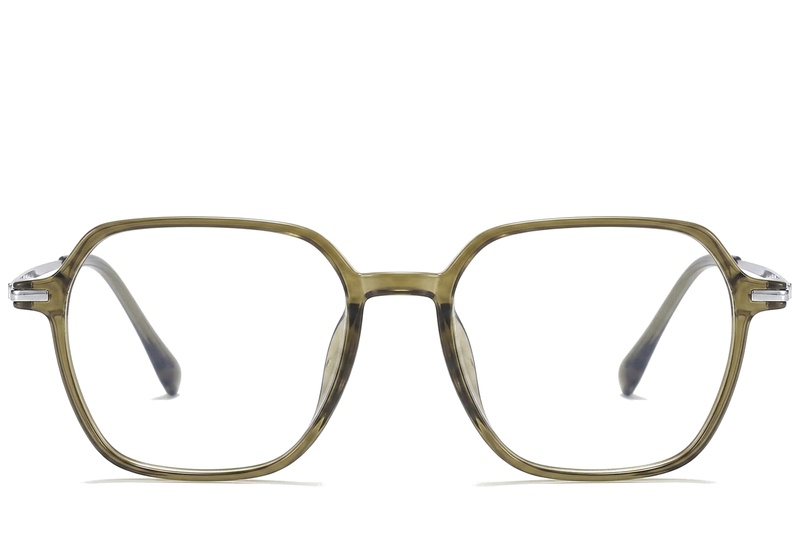 BS0218-0352_Green_Rectangular_Titanium_Glasses_corner-front