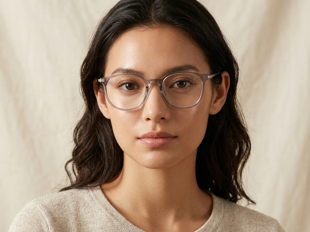 BS0218-0358_Grey_Oval_Titanium_Glasses_corner-tryon_female