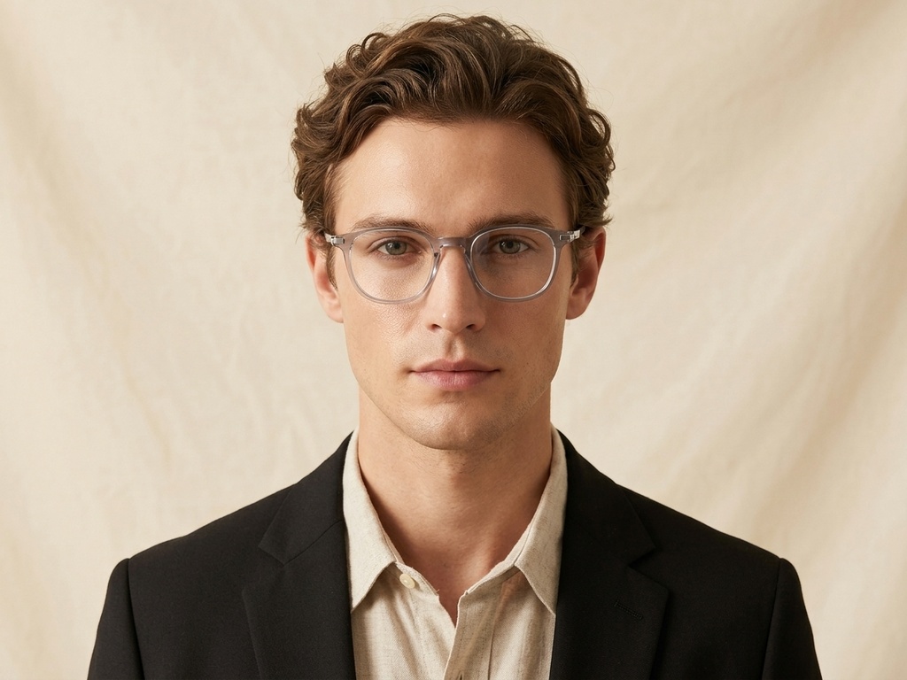 BS0218-0358_Grey_Oval_Titanium_Glasses_corner-tryon_male