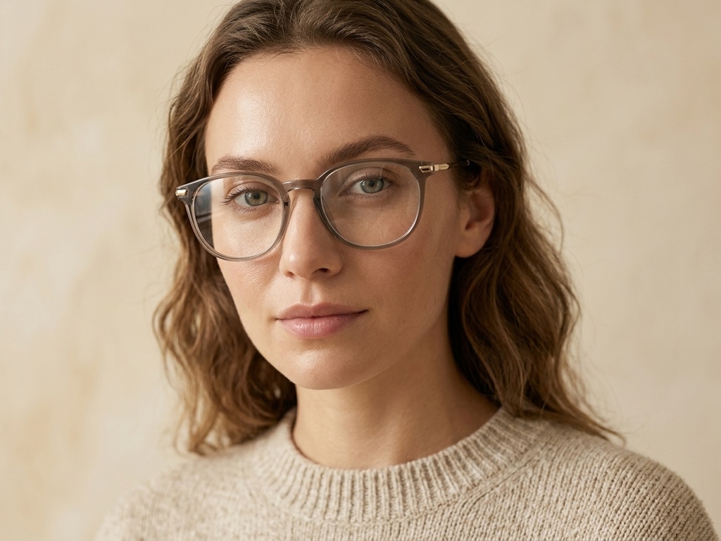BS0218-0359_Brown_Oval_Titanium_Glasses-tryon_female