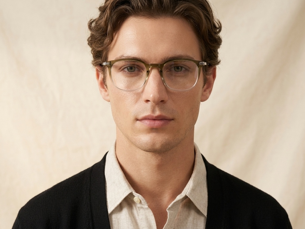 BS0218-0360_Green_Oval_Titanium_Glasses_corner-tryon_male