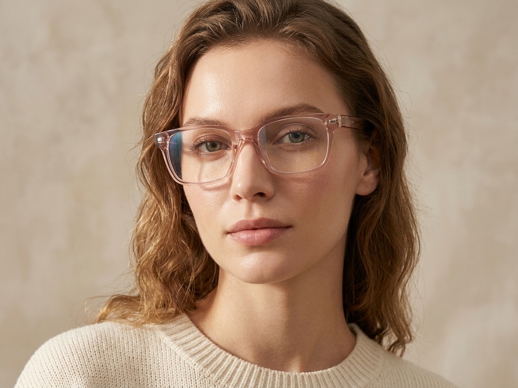 BS0218-0381_Pink_Rectangular_Acetate_Glasses_corner-tryon_female