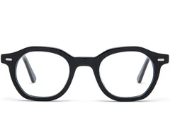 BS0218-0394_Black_Oval_Acetate_Glasses_front