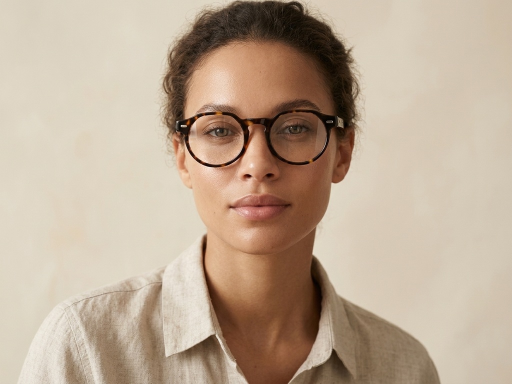 Oval Tortoiseshell Acetate Glasses #BS0218-0423