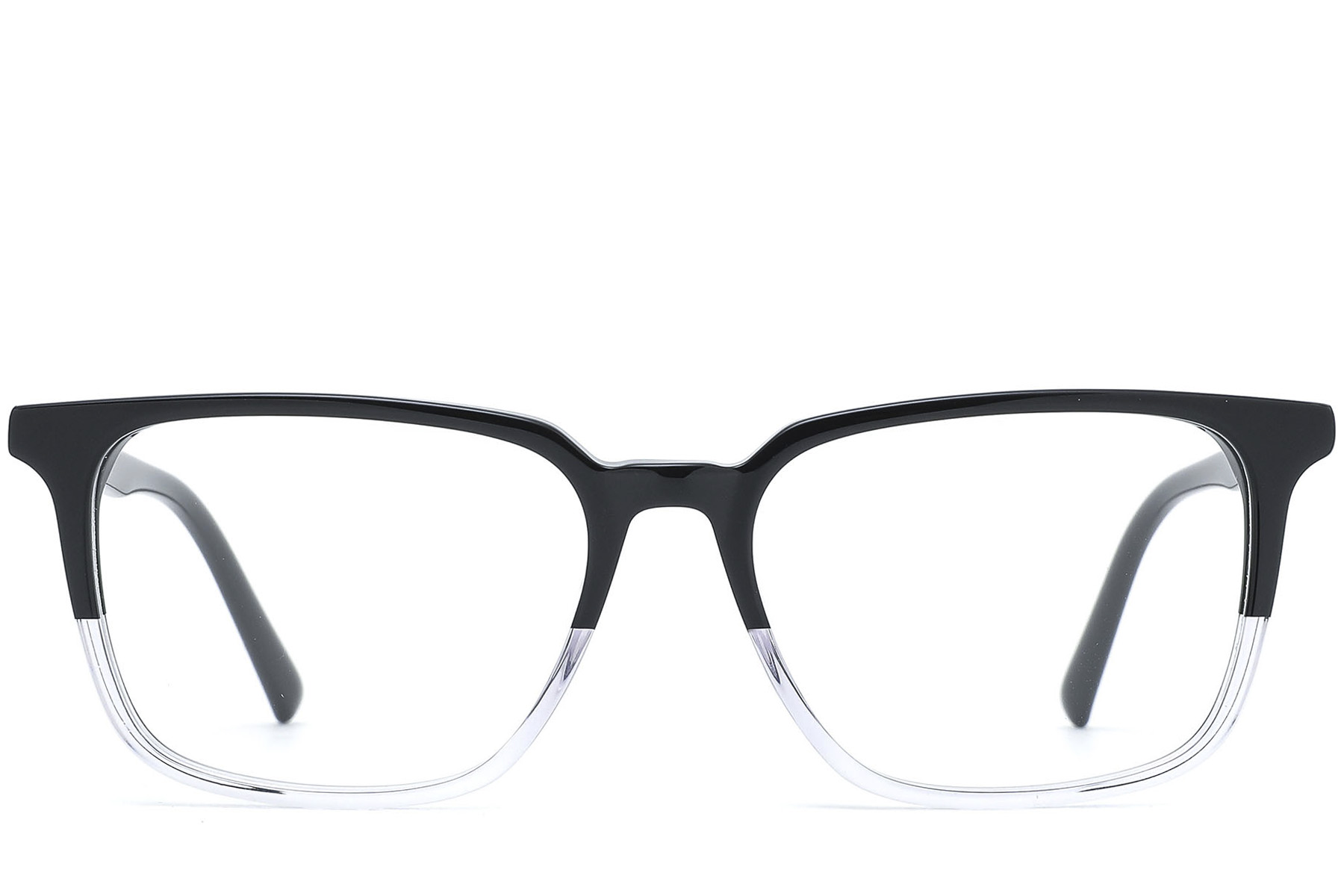 BS0218-0456_Black_Rectangular_Acetate_Glasses_front