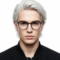 Gafas ovaladas de metal negro #BS0406-0001