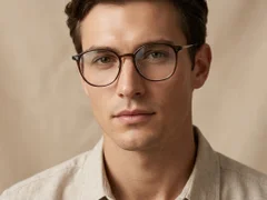 Oval Brown Metal Glasses #BS0406-0003
