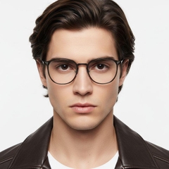 Oval Brown Metal Glasses #BS0406-0003
