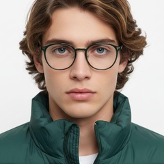 Oval Green Metal Glasses #BS0406-0004