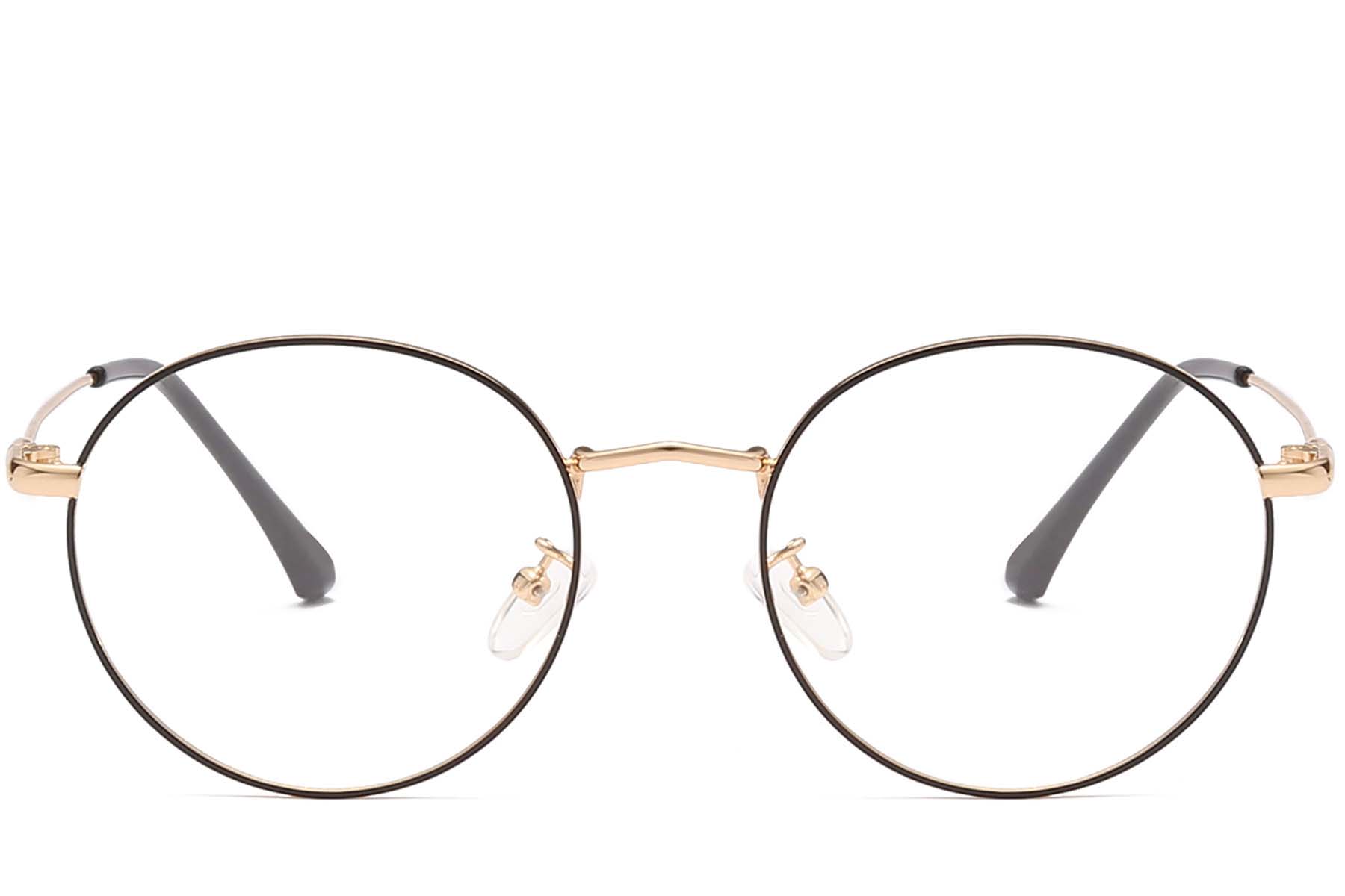 BS0406-0006_Golden_Oval_Metal_Glasses_front
