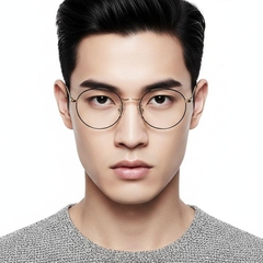 Oval Golden Metal Glasses #BS0406-0006