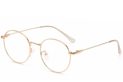 Oval Golden Metal Glasses #BS0406-0008