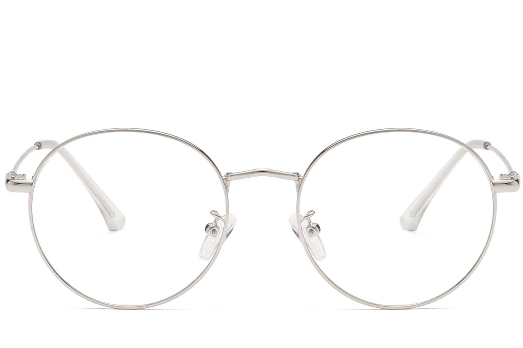 BS0406-0009_Silver_Oval_Metal_Glasses_front