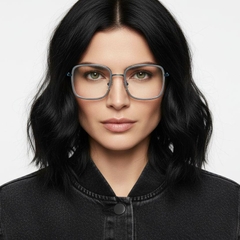 Rectangular Blue Metal Glasses #BS0406-0010