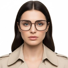 Rectangular Brown Metal Glasses #BS0406-0012
