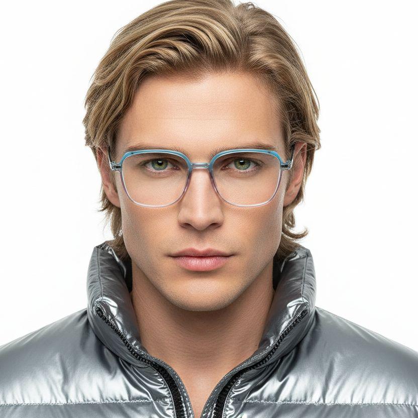 Gafas rectangulares azules TR90 #BS0406-0016