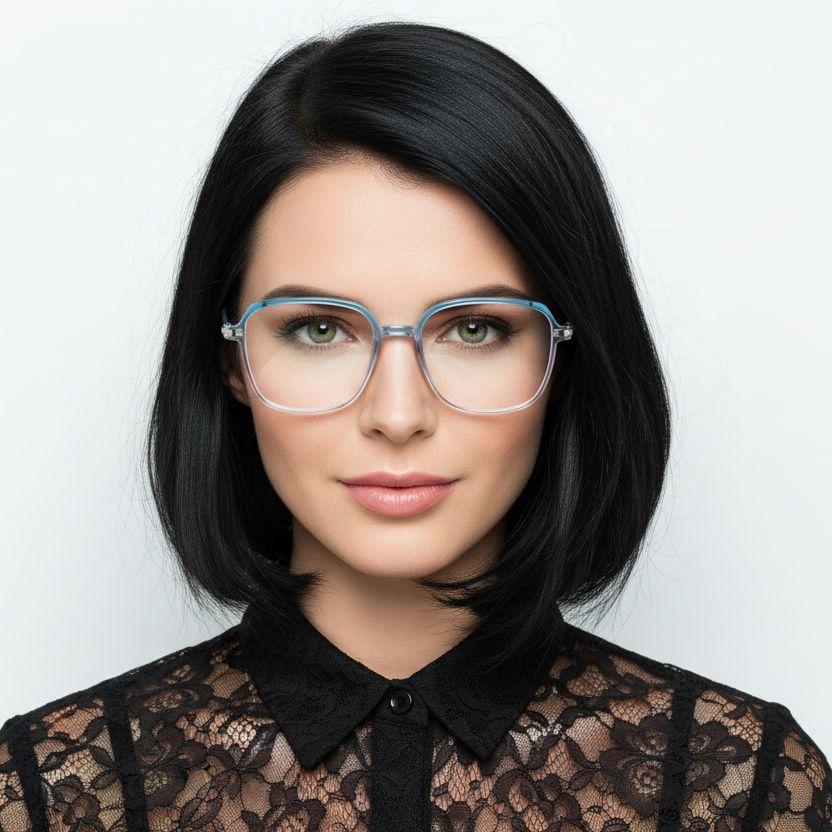 Gafas rectangulares azules TR90 #BS0406-0016