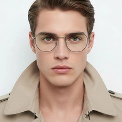 Geometric Blue Metal Glasses #BS0406-0017