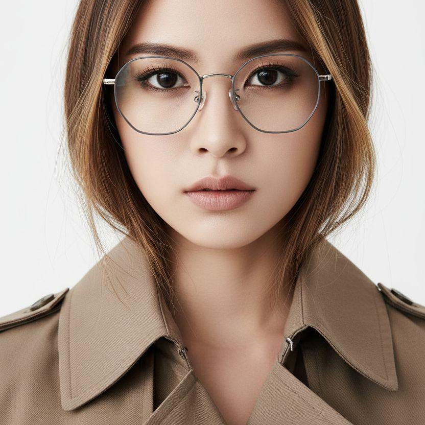 Geometric Blue Metal Glasses #BS0406-0017