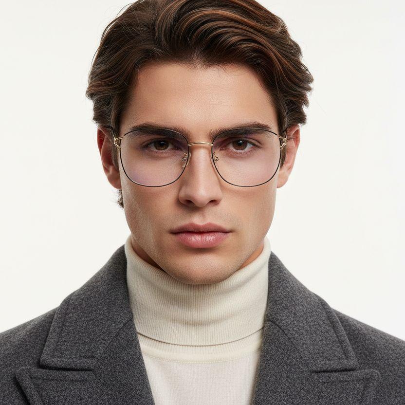 Rectangular Golden TR90 Glasses #BS0406-0023