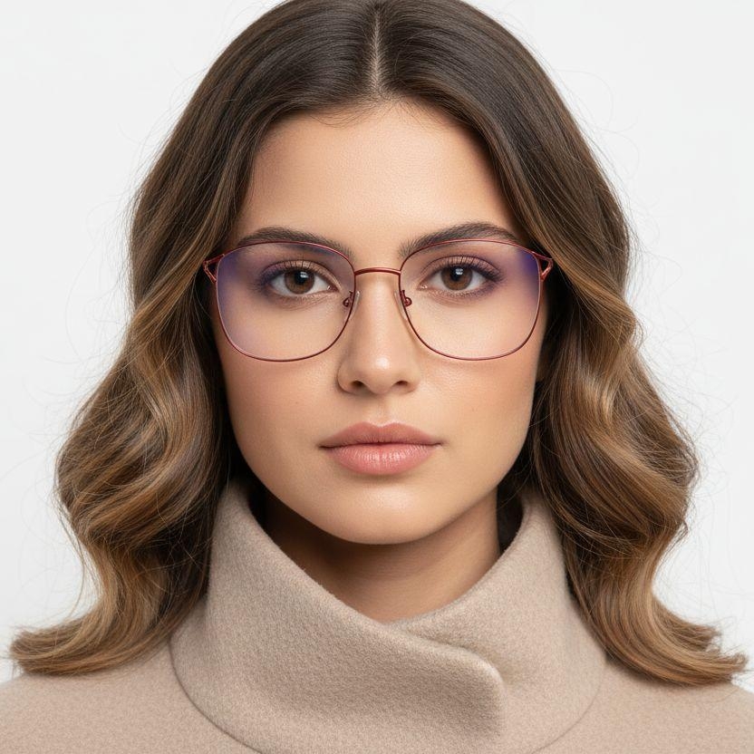 Rectangular Red TR90 Glasses #BS0406-0025