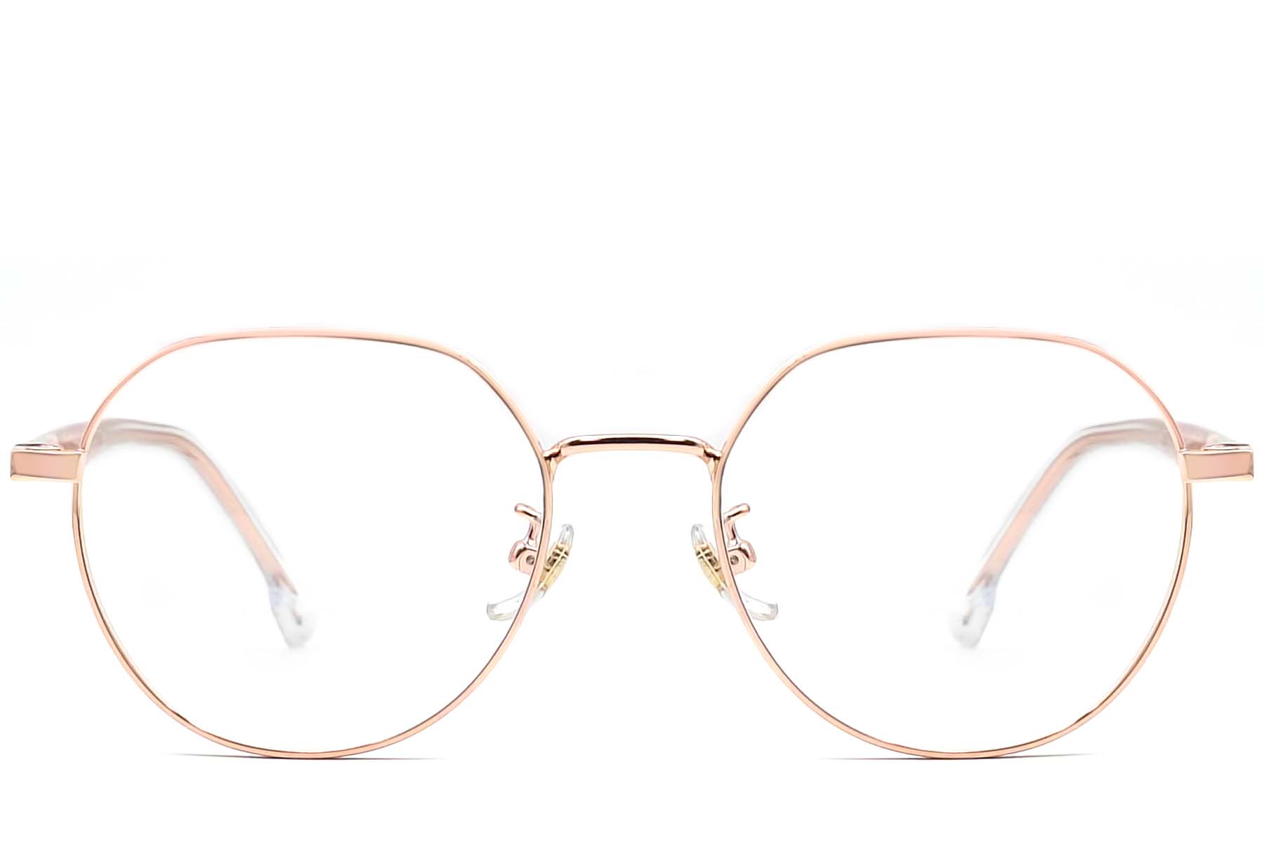 BS0406-0026_Pink_Geometric_Metal_Glasses_front