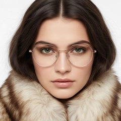 BS0406-0026_Pink_Geometric_Metal_Glasses_model