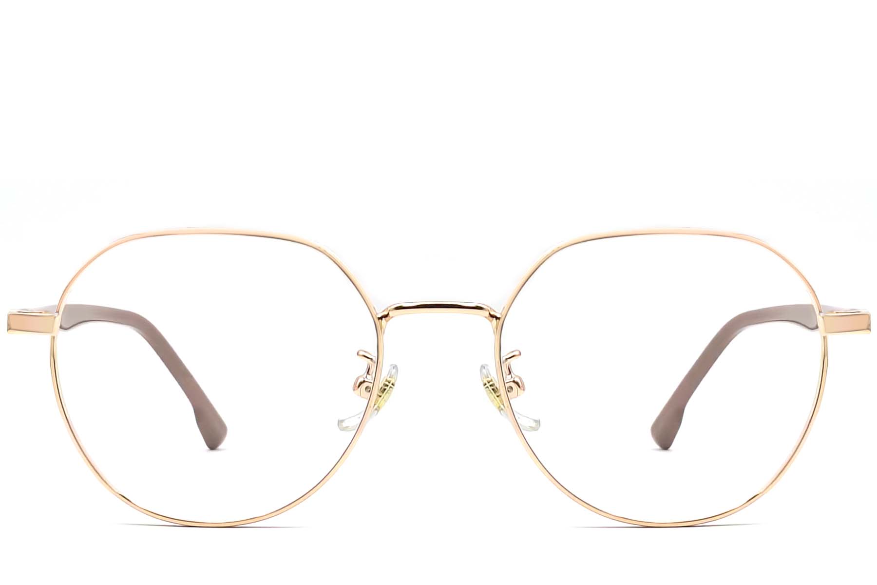 BS0406-0027_Brown_Geometric_Metal_Glasses_front