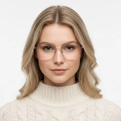 BS0406-0033_Pink_Rectangular_Metal_Glasses_model