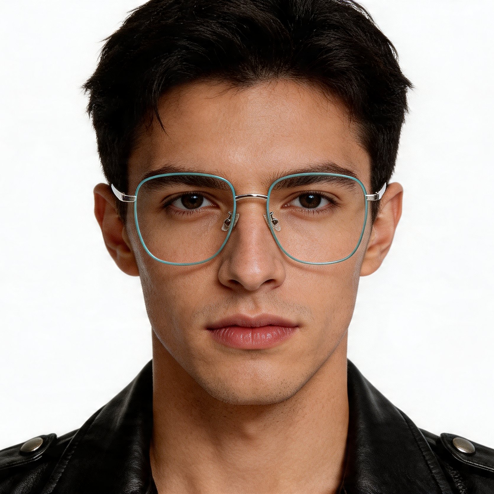 BS0406-0034_Green_Rectangular_Metal_Glasses_model