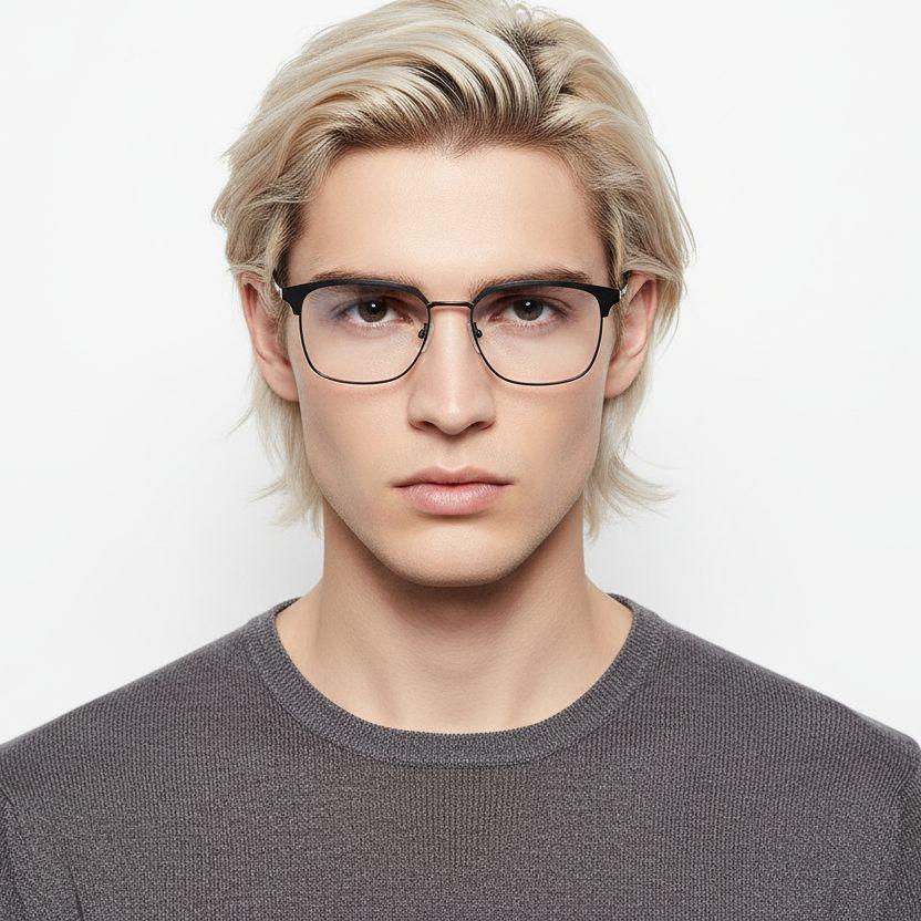 BS0406-0037_Grey_Semi-rimless_Metal_Glasses_model