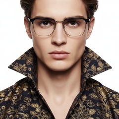 Gafas de metal plateado semi al aire #BS0406-0038