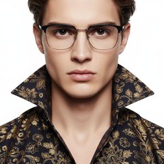 Semi-rimless Silver Metal Glasses #BS0406-0038