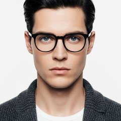 Lunettes ovales noires TR90 #BS0406-0039