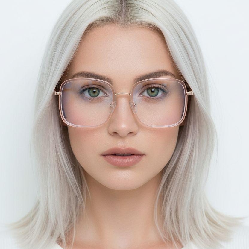 Rectangular Pink TR90 Glasses #BS0406-0044