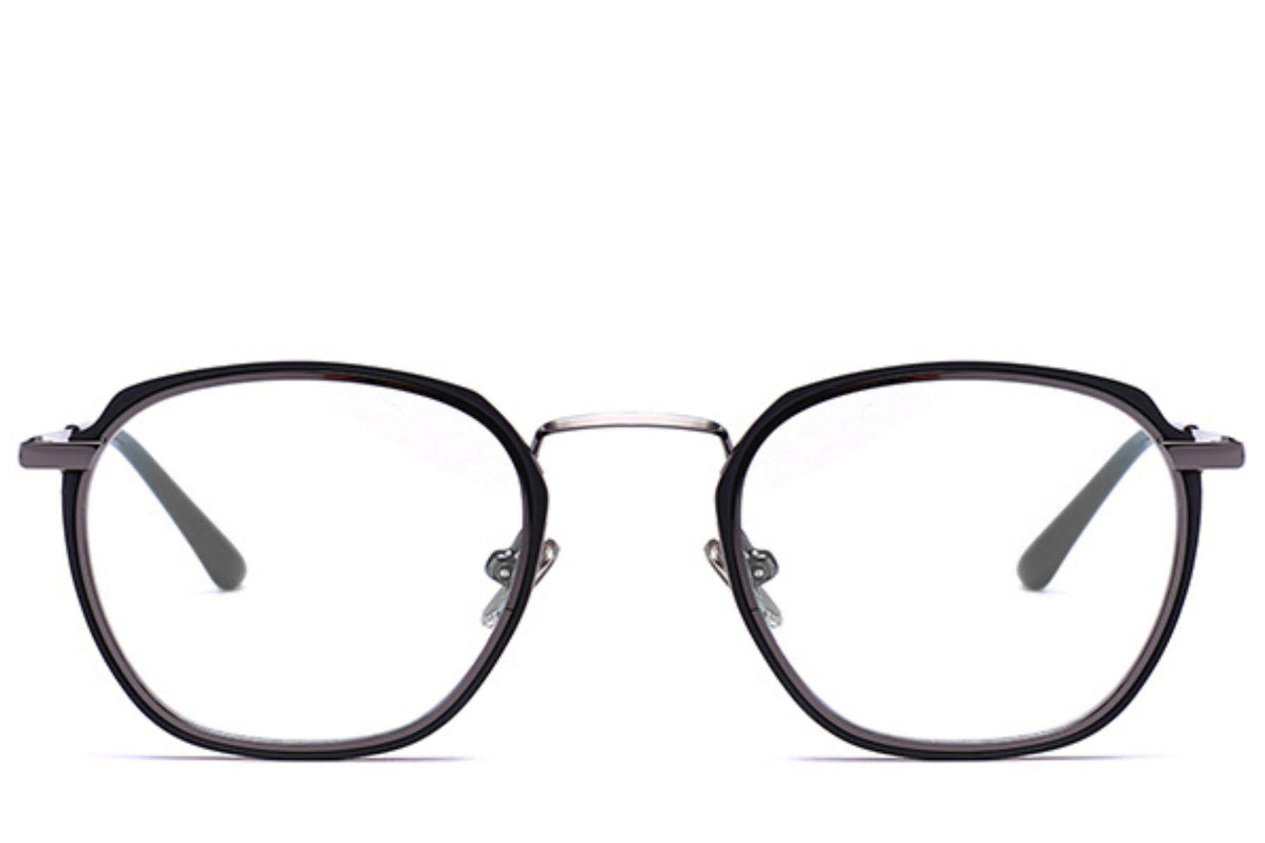 BS0406-0048_Black_Rectangular_Metal_Glasses_front