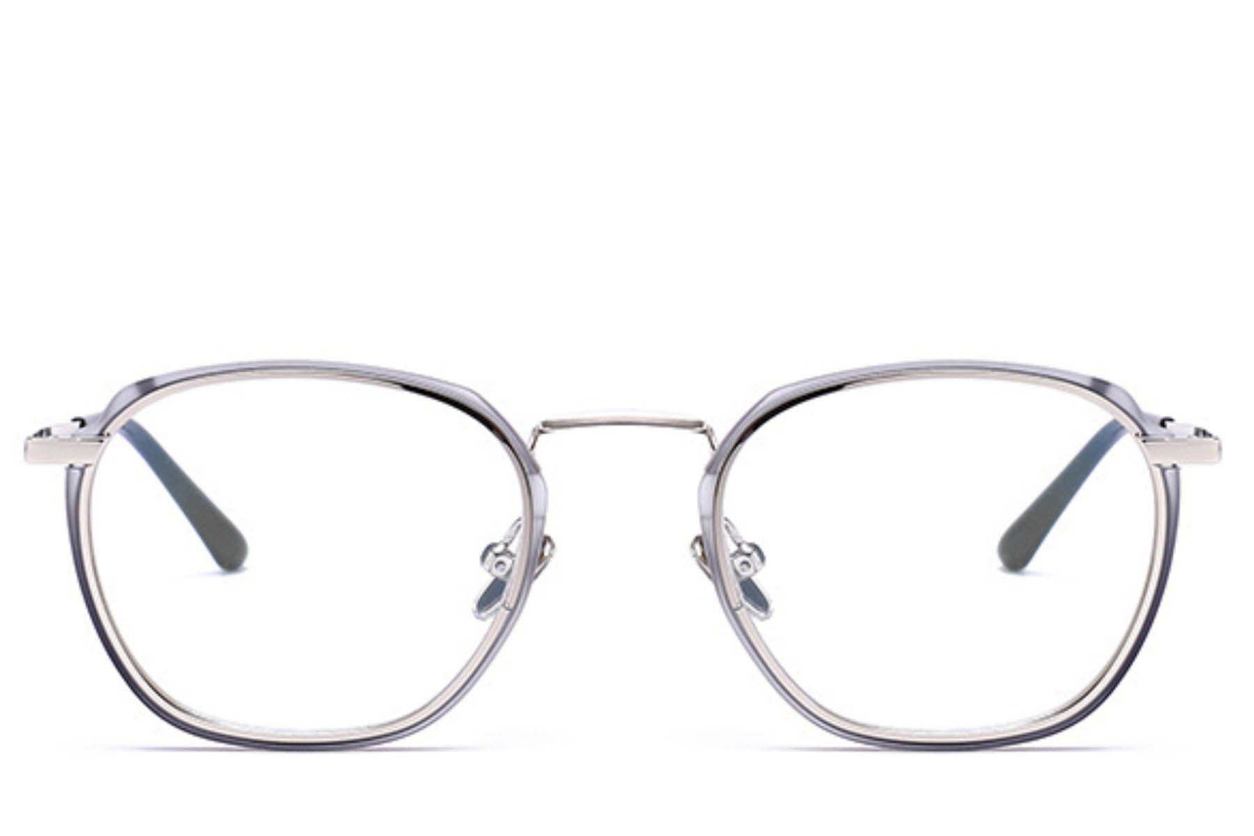 BS0406-0049_Grey_Rectangular_Metal_Glasses_front