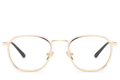 BS0406-0050_Golden_Rectangular_Metal_Glasses_front