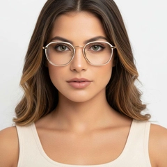 Rectangular Golden Metal Glasses #BS0406-0050