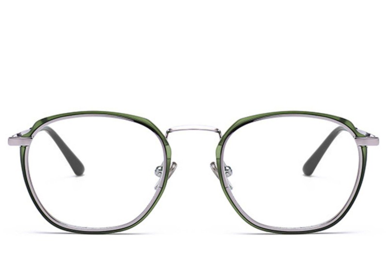 Lens Rectangular Green Rectangular Green Metal Glasses #BS0406-0051 Optics - AU