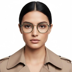 Rectangular Green Metal Glasses #BS0406-0051