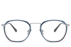 BS0406-0052_Blue_Rectangular_Metal_Glasses_front
