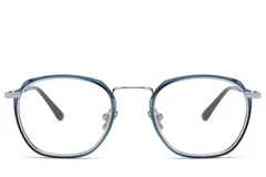 BS0406-0052_Blue_Rectangular_Metal_Glasses_front