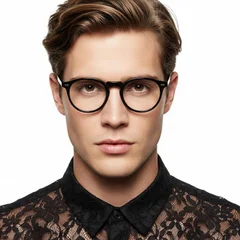 Gafas ovaladas negras TR90 #BS0406-0054