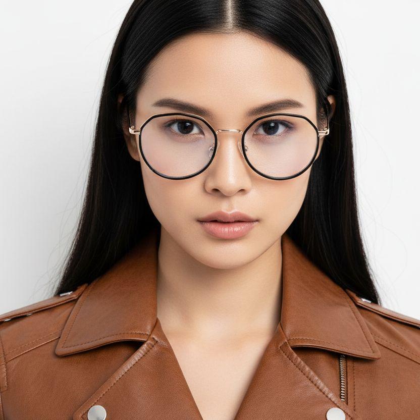 BS0406-0055_Black_Geometric_Metal_Glasses_model